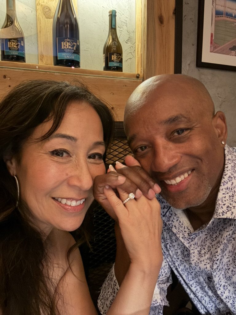 Lisa showing her engagement ring